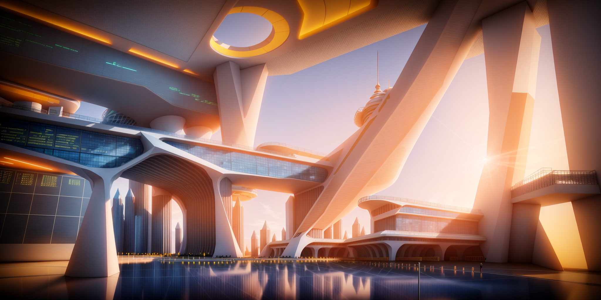 10509-3311741213-futuristic architecture visualization, huge airport, Avant-garde design, geometric shape design, dawn, UE5 rendered, ray tracing.png